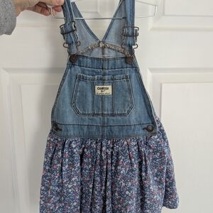 OshKosh B'gosh Blue Floral Overall Skirt